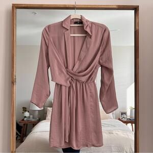 Missguided Pink Wrap Dress